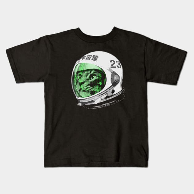 Astronaut Space Cat (green screen version) Kids T-Shirt by robotface